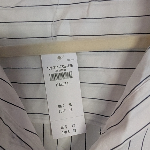 Abercrombie & Fitch White And Black Striped Business Wrap Dress Size XL TALL - Picture 5 of 5